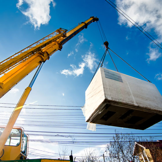A construction crane, representing a workplace injury and workers compensation matter